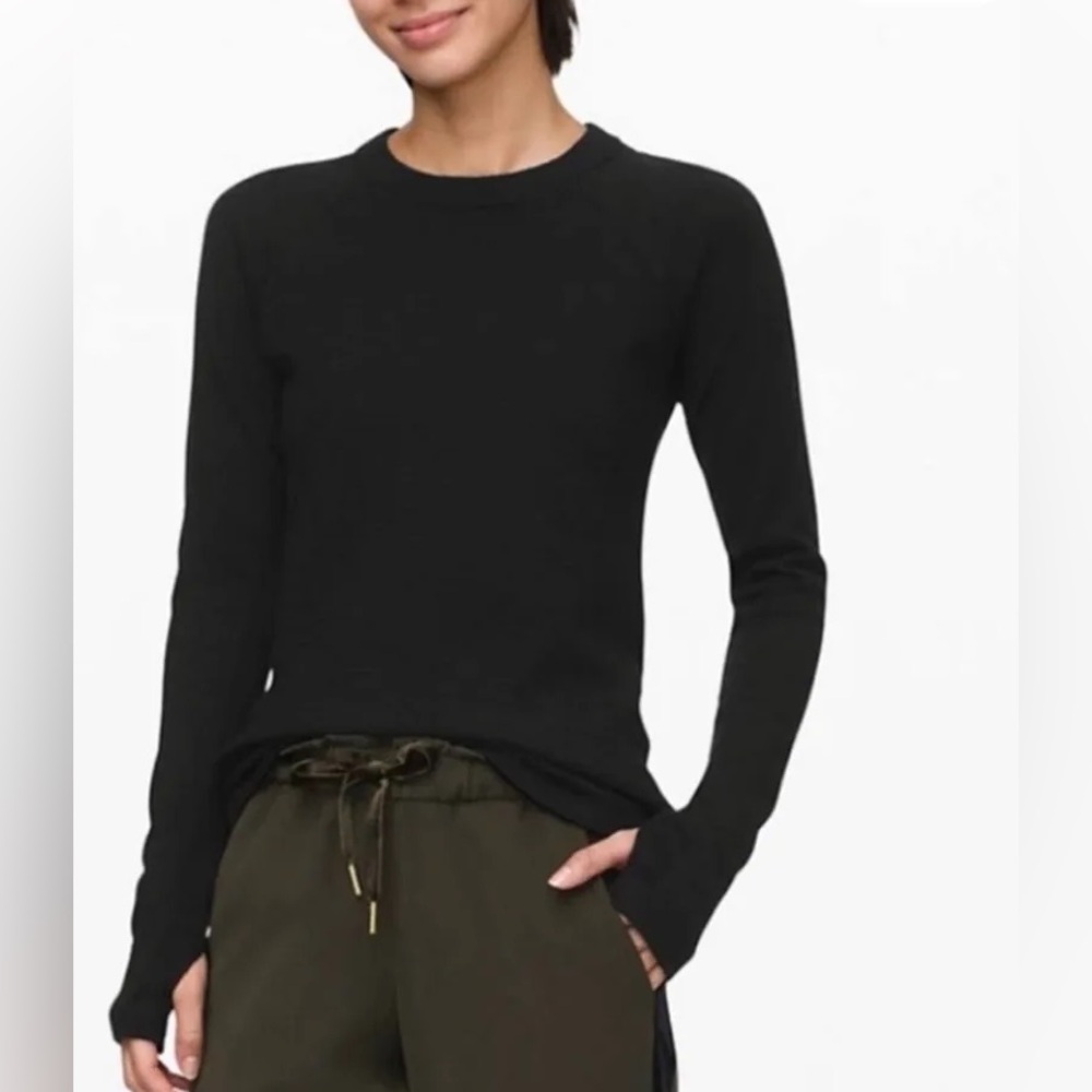 Lululemon | Classic Black Long Sleeve Knit Crewneck | Size 10